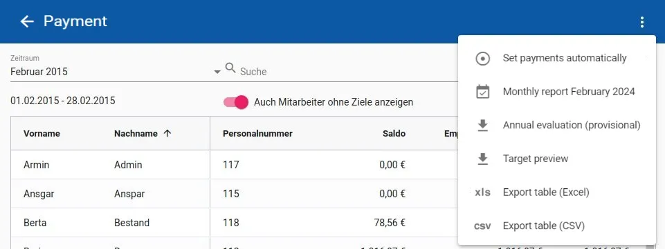 Screenshot Auszahlung Drei Punkt Menü