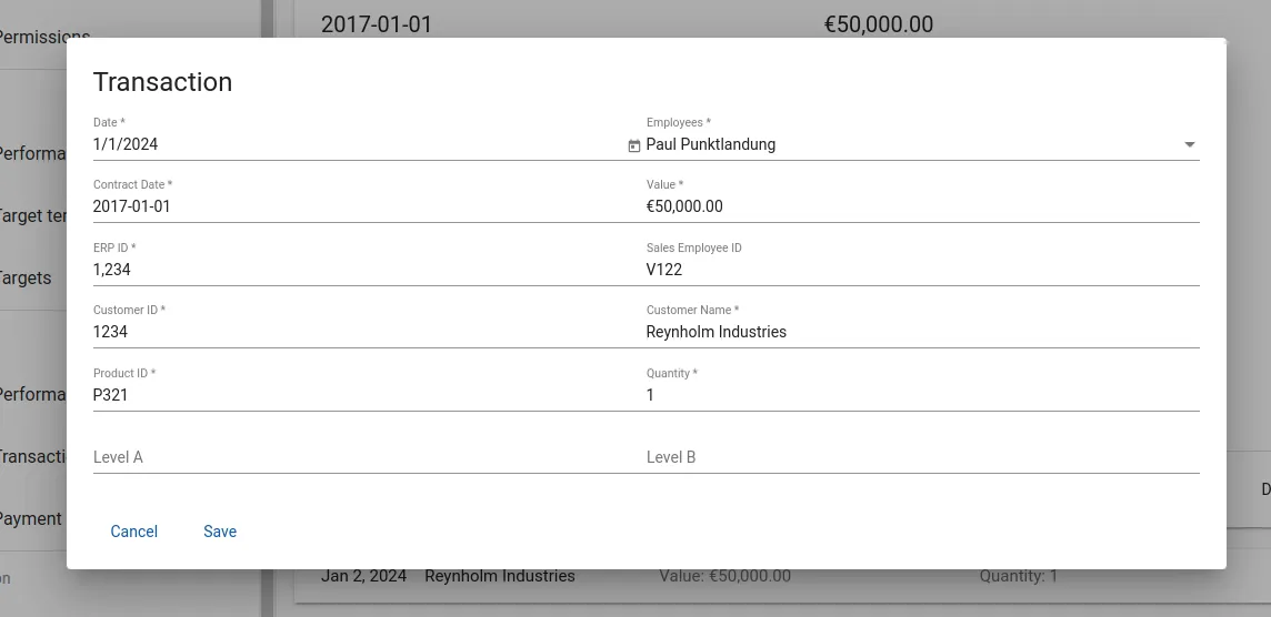 Screenshot Transactions Edit Dialog
