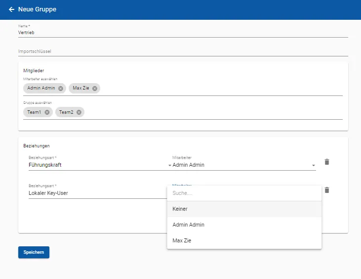 Screenshot Gruppe erstellen