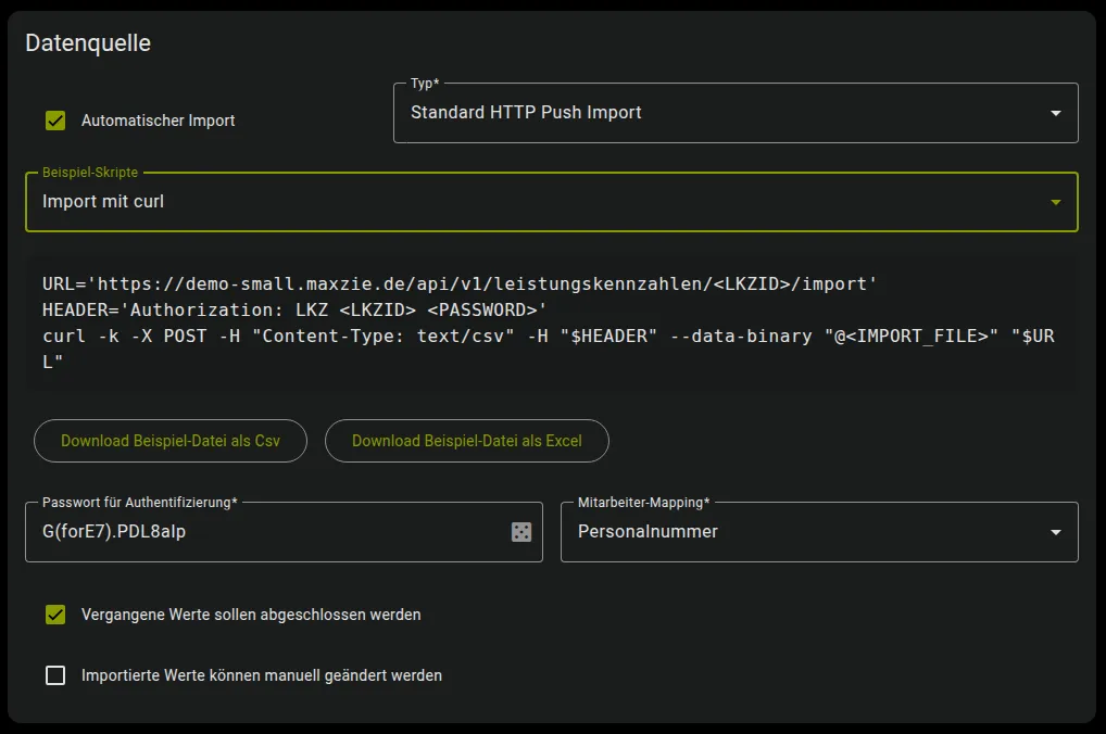 Screenshot Leistungskennzahl Beispiel Skript