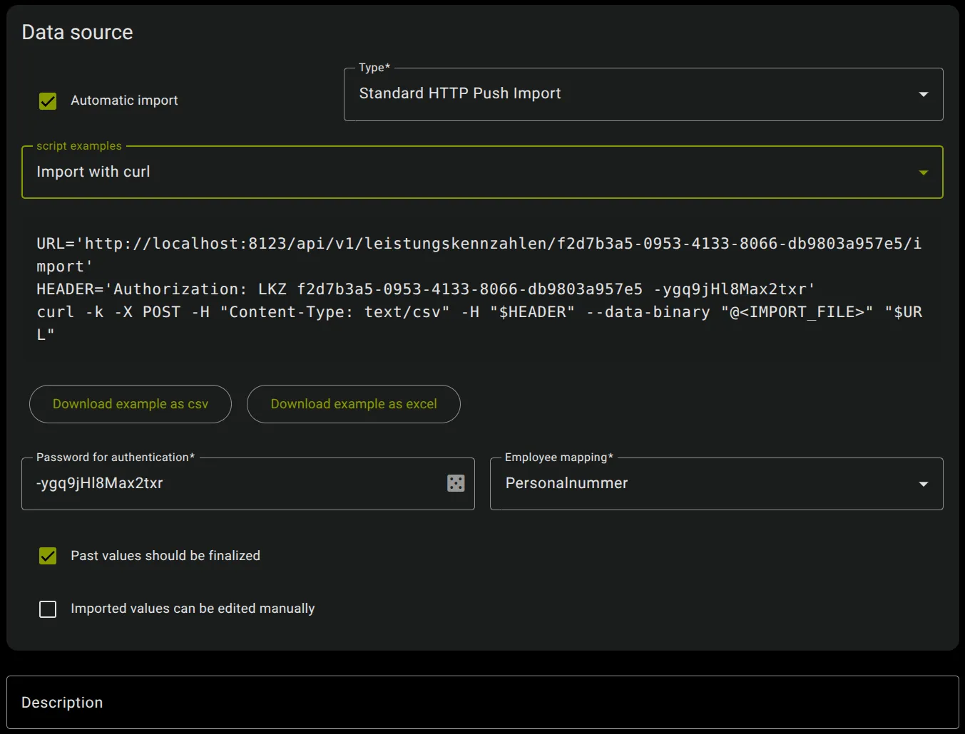 Screenshot Performance Indicator example script